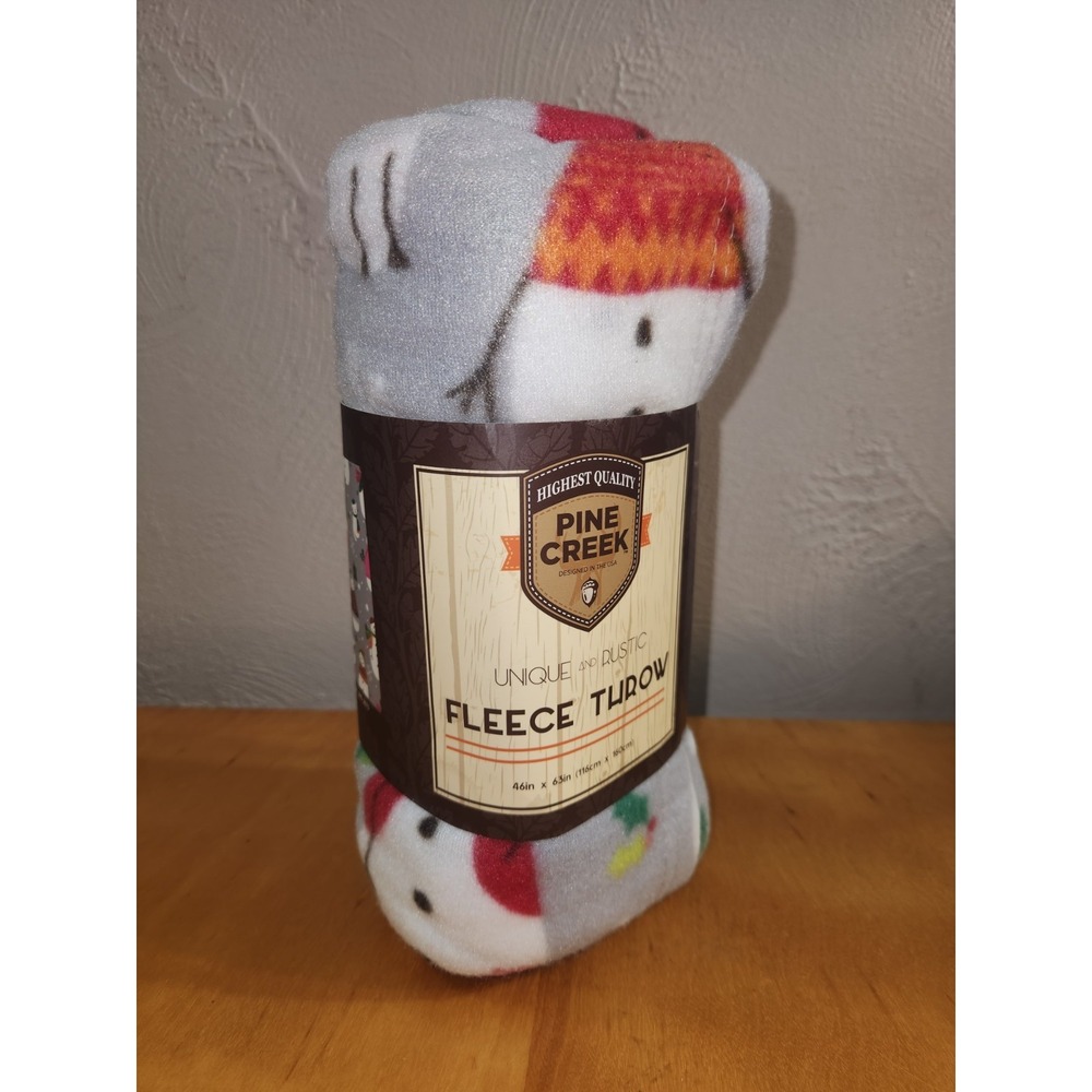 Pine Creek Fleece Throw Blanket 46 x 63 Unique Snowmen &‎ Pets Christmas New